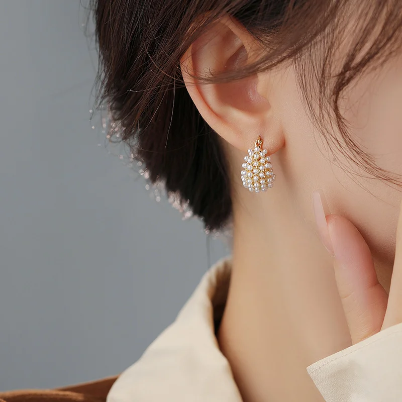 Seed Bead Basket Hoop Earrings – Minimalist Chic Everyday Jewelry Seed Bead Basket Hoop Earrings