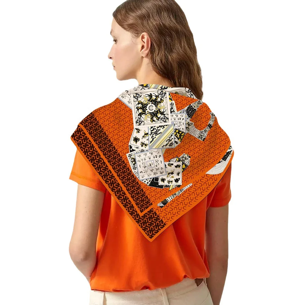 French Horse Card 90cm Scarf – Versatile Autumn Travel Shawl french horse card 90cm autumn travel scarf versatile shawl