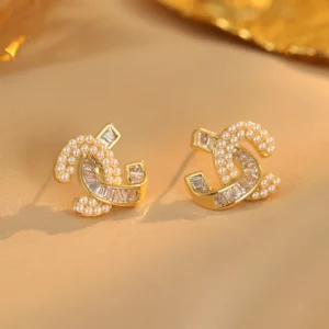 interlocking double circle stud earrings – french elegant luxury style