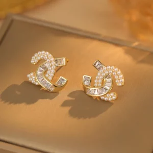 interlocking double circle stud earrings – french elegant luxury style