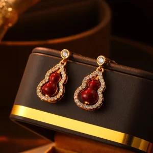 rotating gourd stud earrings – micro pavé designer jewelry
