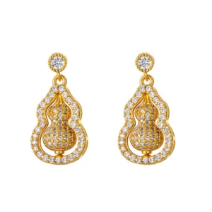 rotating gourd stud earrings – micro pavé designer jewelry