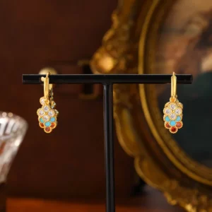 colorful clover tassel ear cuffs – modern luxe statement earrings