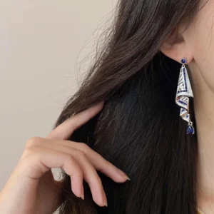 ethnic inspired skirt drop stud earrings – elegant resort style jewelry
