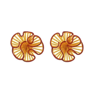 sculpted hollow flower stud earrings with enamel finish – modern chic jewelry