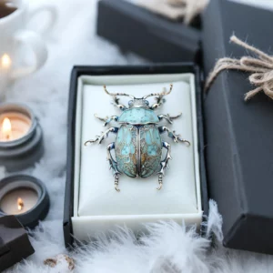 Beetle-Inspired Brooch – Animal Motif Insect Pin Statement Accessory