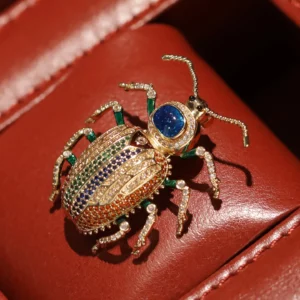 Beetle-Inspired Brooch – Animal Motif Insect Pin Statement Accessory