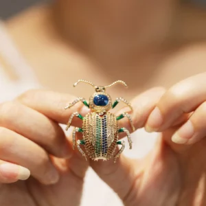 Beetle-Inspired Brooch – Animal Motif Insect Pin Statement Accessory