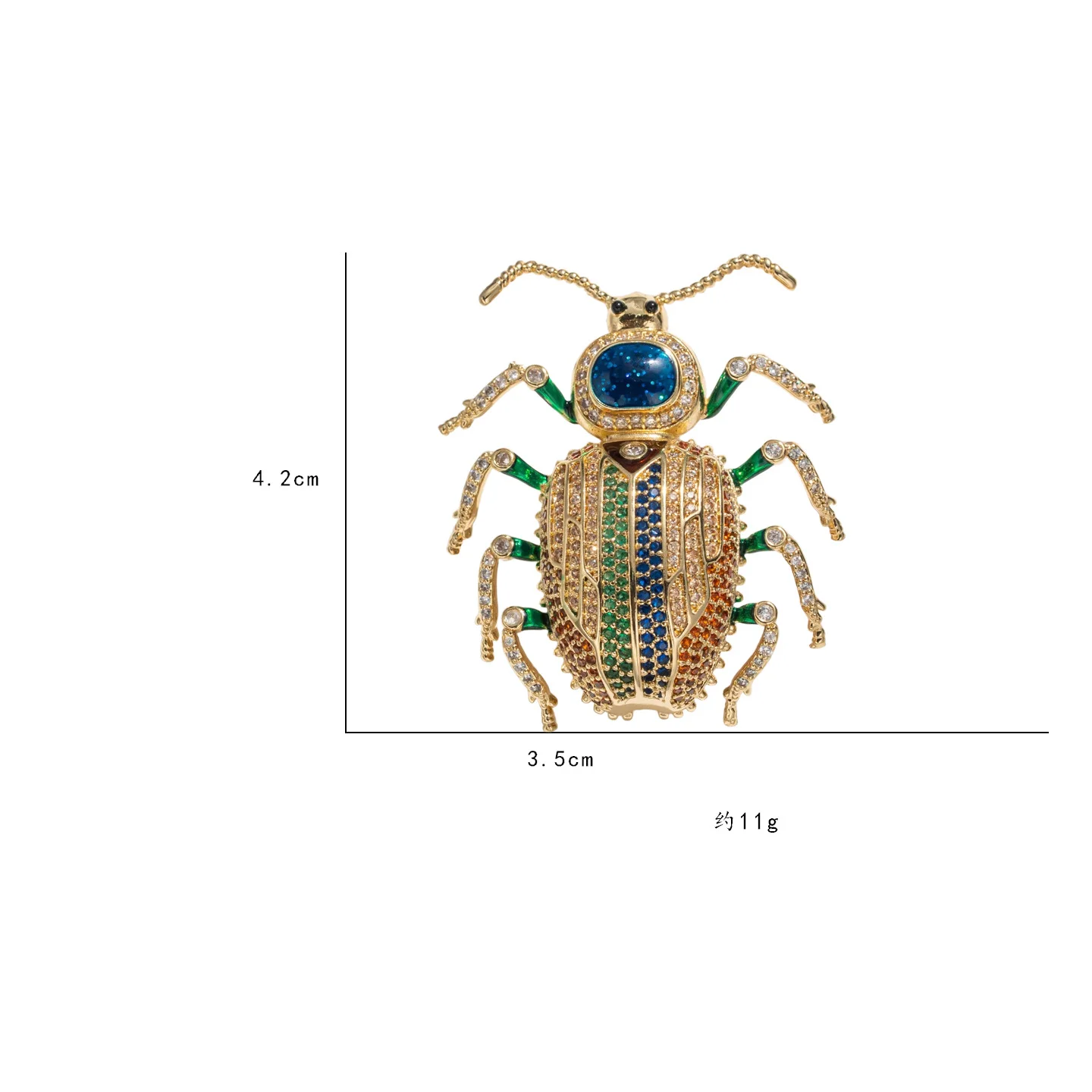 Beetle-Inspired Brooch – Animal Motif Insect Pin Statement Accessory