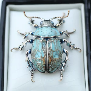 Beetle-Inspired Brooch – Animal Motif Insect Pin Statement Accessory