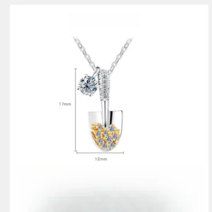 golden shovel mini pendant necklace