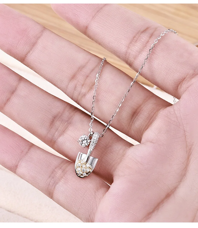 golden shovel mini pendant necklace