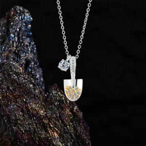 golden shovel mini pendant necklace