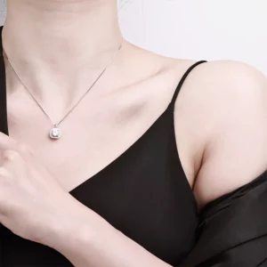 s925 sterling silver sugar cube moissanite necklace
