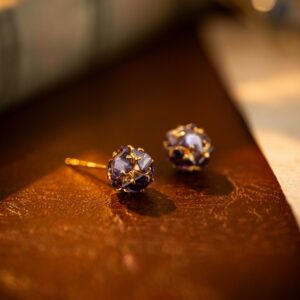 purple zircon hydrangea stud earrings – elegant minimalist women’s jewelry