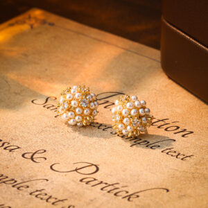 micro pavé pearl ball stud earrings – elegant minimalist jewelry
