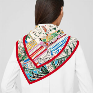 artistic hand painted square scarf 35