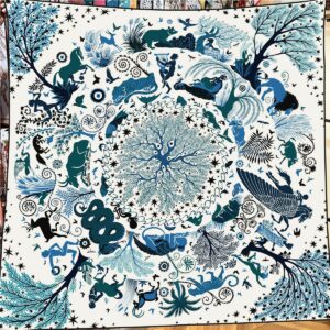 french jungle animal oversized scarf 51" luxury retro lion & horse print shawl for women