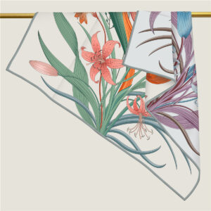 french double sided floral scarf 35 inch square shawl