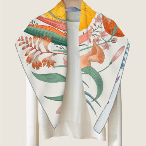 french double sided floral scarf 35 inch square shawl
