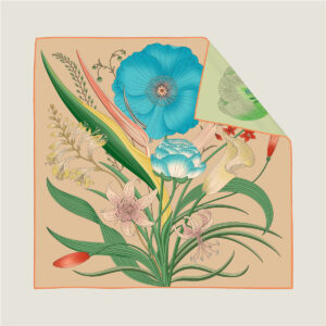 french double sided floral scarf 35 inch square shawl