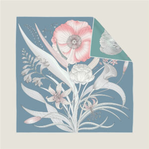 french double sided floral scarf 35 inch square shawl