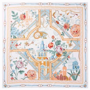 french architectural rose shawl 51 inch luxury square scarf