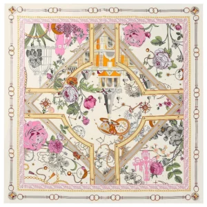 french architectural rose shawl 51 inch luxury square scarf