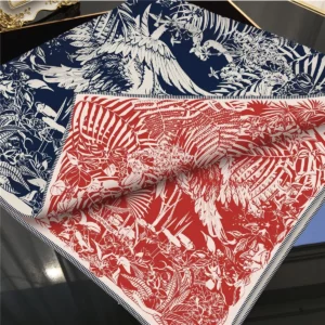 french reversible botanical scarf 35 inch square shawl