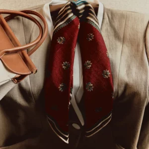 quiet luxury silk wool scarf 26 inch autumn/winter square