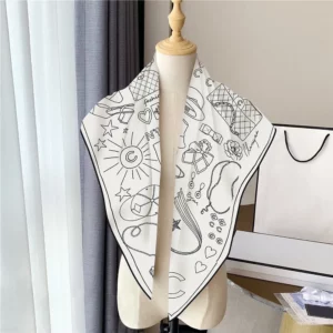 french monochrome square scarf 35 inch chic accessory