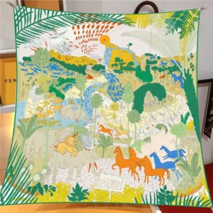 exotic jungle animal scarf 35 inch artistic square shawl
