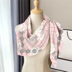 french rose checkered scarf 35 inch artistic square shawl