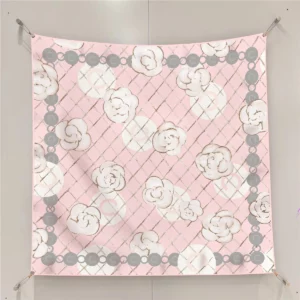 french rose checkered scarf 35 inch artistic square shawl