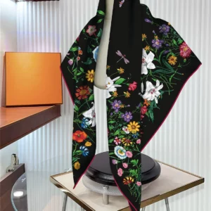 french tulip botanical square scarf 35 inch artistic wrap