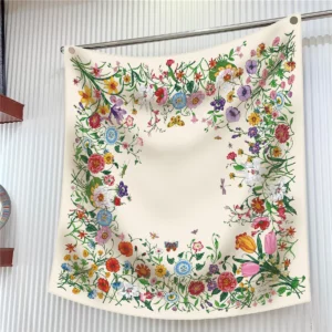 french tulip botanical square scarf 35 inch artistic wrap