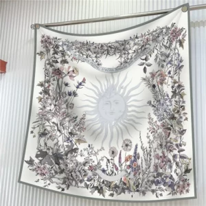sunlit rose floral square scarf 35 inch artistic wrap