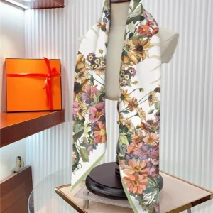 sunlit rose floral square scarf 35 inch artistic wrap