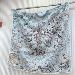 jungle prosperity square scarf 35 inch artistic silk feel wrap