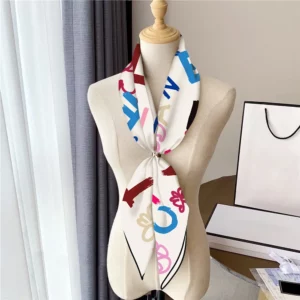 french monochrome lettering scarf 35 inch chic square shawl