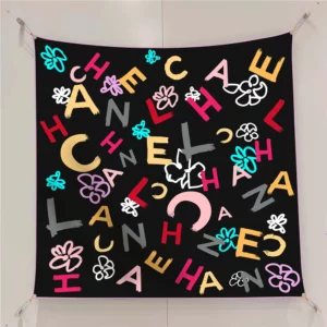 french monochrome lettering scarf 35 inch chic square shawl