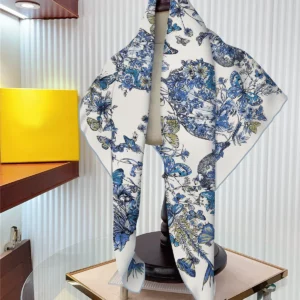 butterfly floral square scarf 35 inch artistic versatile wrap