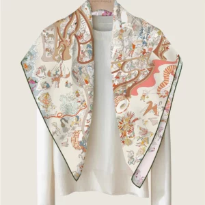 equestrian reversible square scarf 35 inch chic two tone wrap