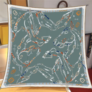 french chain & belt square scarf 35 inch chic artistic shawl