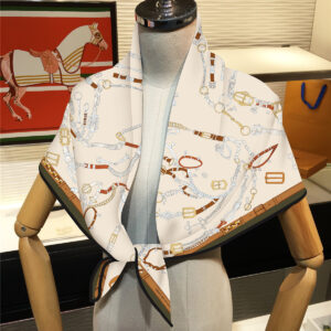 french chain & belt square scarf 35 inch chic artistic shawl