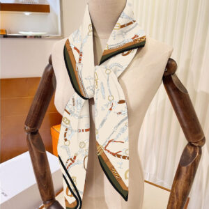 french chain & belt square scarf 35 inch chic artistic shawl