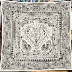 heart & paisley print shawl 51 inch winter warm wrap