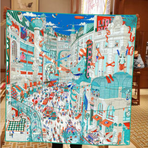 parisian cityscape square scarf 35 inch chic travel shawl