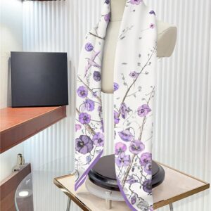 jungle violet floral square scarf 35 inch artistic silk feel wrap
