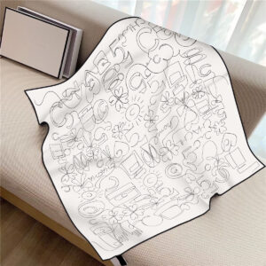 black & white hand drawn square scarf 35 inch chic artistic wrap